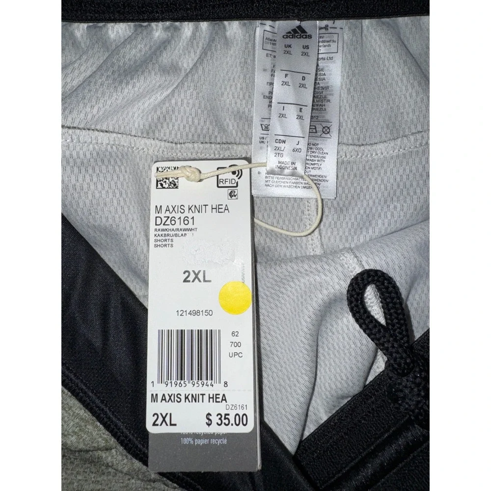 Adidas Mens Axis Knit Heathered Training Shorts Olive Green 2XL NEW
